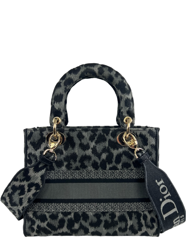 Christian Dior Cheetah Print Embroidered Canvas ‘D-Lite’ Tote Online Hot Sale