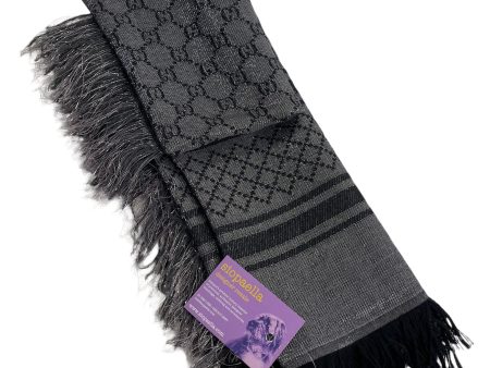 Gucci Grey Metallic Wool & Silk Large Scarf Sale