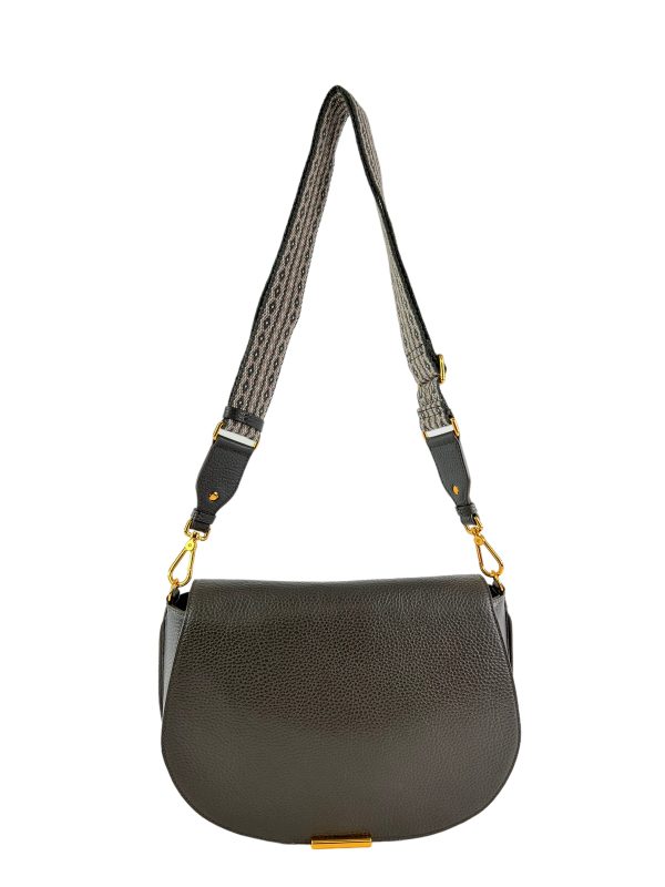 Coccinelle Olive Grained Leather Crossbody Sale