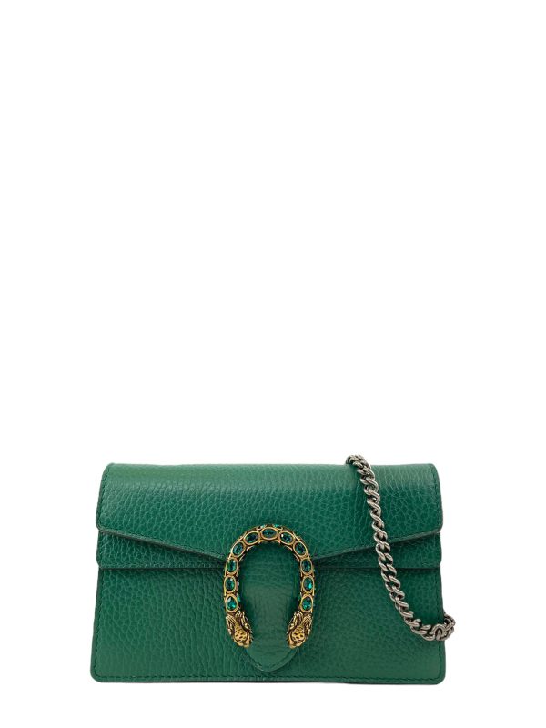 Gucci Green Leather Super Mini  Dionysus  Crossbody Online Sale