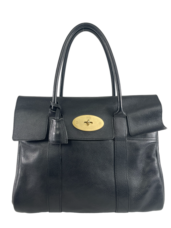 Mulberry Black Grained Leather  Bayswater  Discount