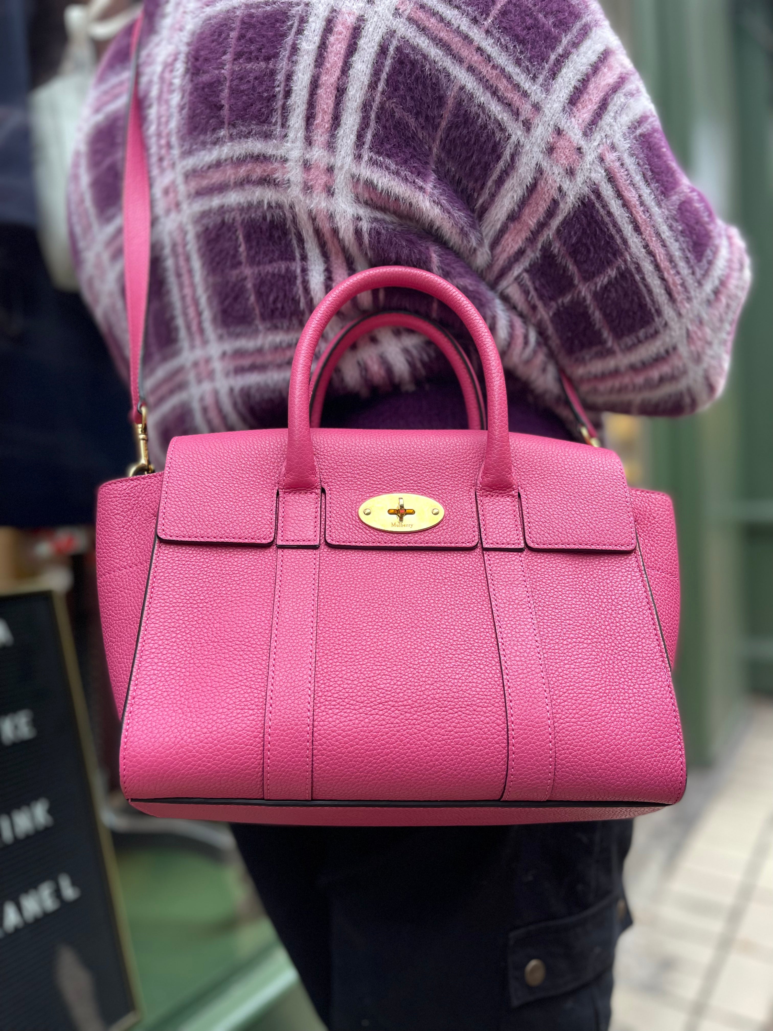 Mulberry Pink Grained Leather Small  Bayswater  Satchel Online Sale