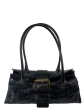 Mulberry Black Croc Effect Vintage Leather Handbag Fashion