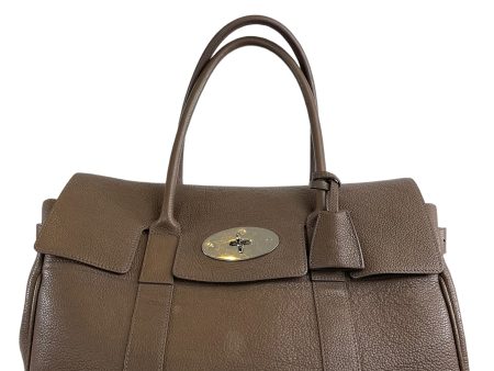 Mulberry Taupe Grey Leather Bayswater Tote For Cheap