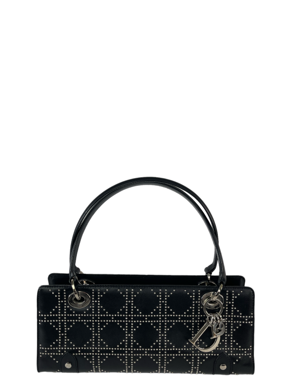 Christian Dior Black Studded Leather Tote Sale