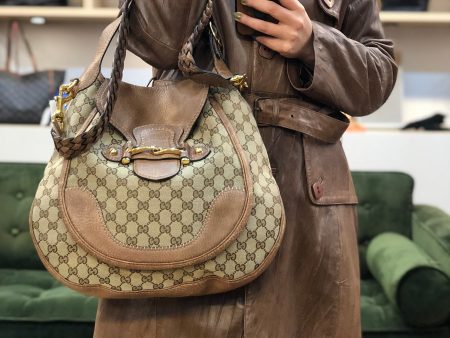 Gucci Monogram Canvas Handbag W  Crossbody Strap For Cheap