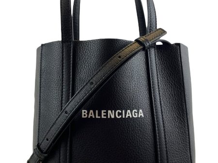 Balenciaga Small Black Leather Logo Crossbody Tote Supply