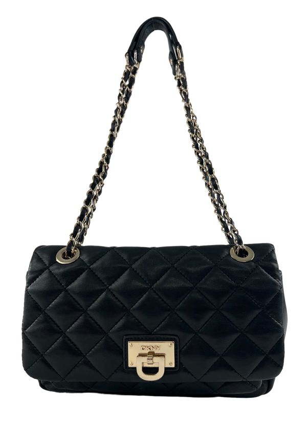 DKNY Black Leather Handbag For Discount