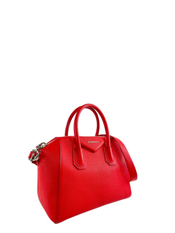 Givenchy Small Red Grained Leather “Antigona” Tote Online Sale