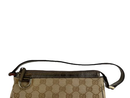 Gucci Beige Monogram Canvas Pochette For Discount