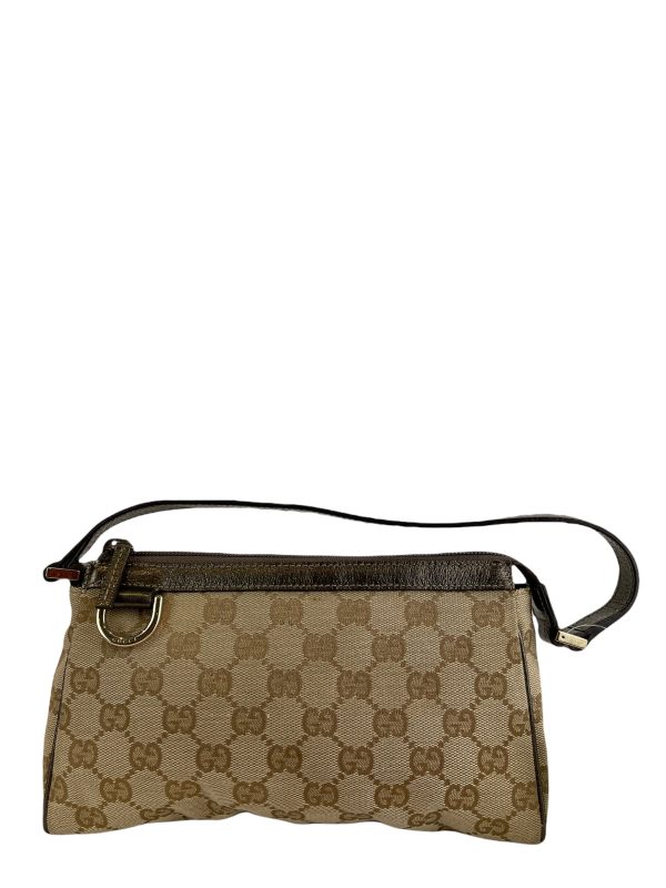 Gucci Beige Monogram Canvas Pochette For Discount