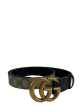 Gucci Monogram Canvas & Black Leather GG Belt - 32” Waist Online Hot Sale