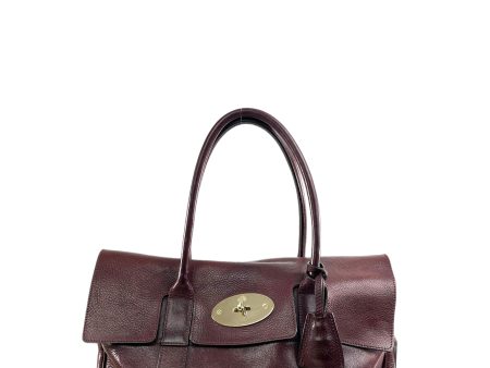 Mulberry Burgundy Leather Bayswater Tote For Cheap