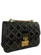 CHRISTIAN DIOR BLACK STUDDED LAMBSKIN  DIORADDICT  MEDIUM FLAP Supply