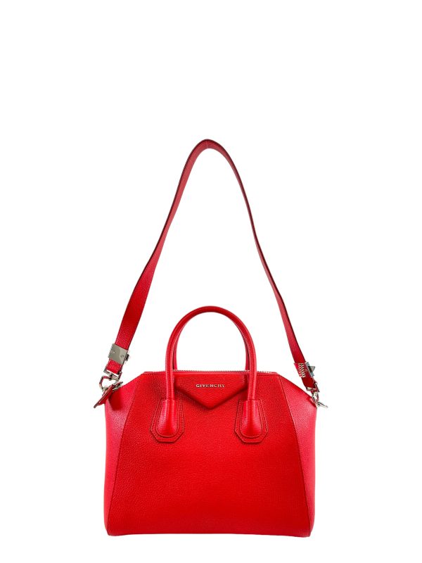 Givenchy Small Red Grained Leather “Antigona” Tote Online Sale