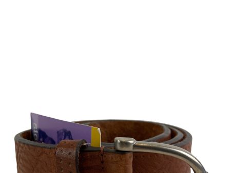 Gucci Tan Leather Belt with Sivertone Buckle Online now