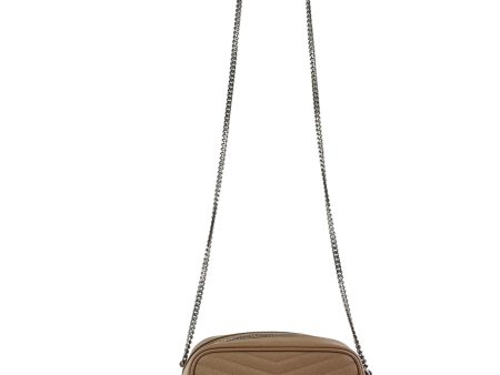 Saint Laurent Nude Chevron Leather Lou Mini Camera Crossbody For Discount