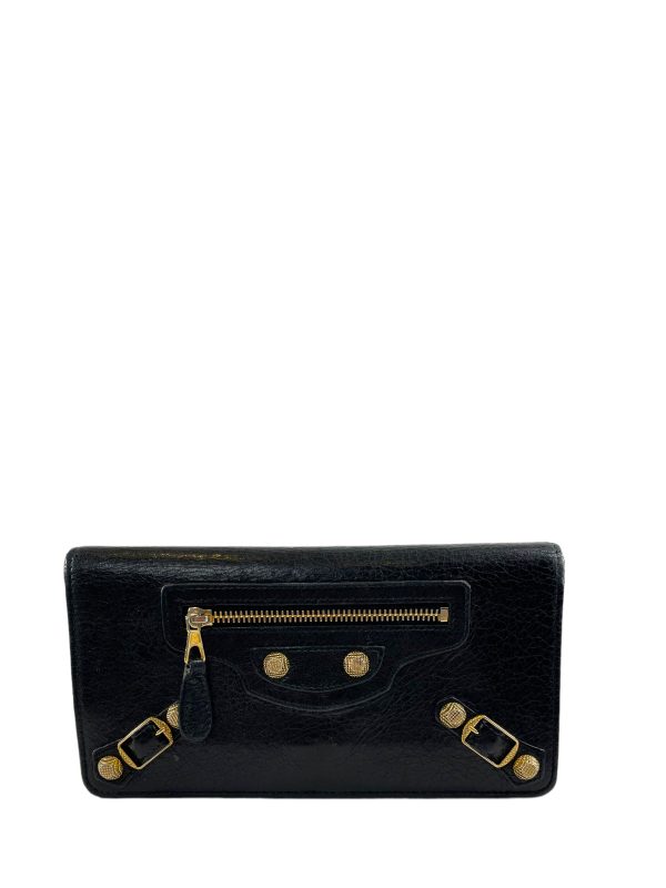 Balenciaga Black Leather City Wallet Online Hot Sale