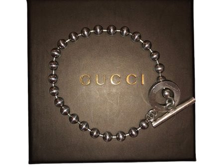 Gucci Sterling Silver Beaded Bracelet For Discount