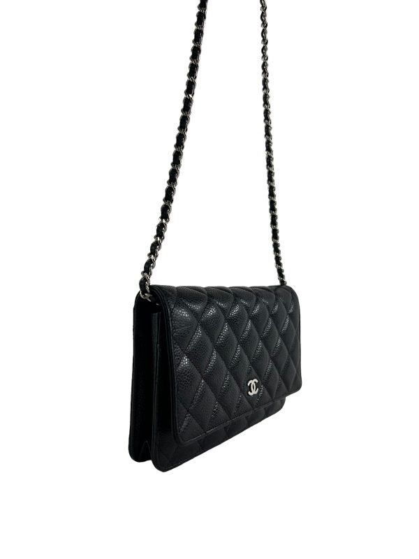 Chanel Black Caviar Leather Wallet On Chain With Silvertone Hardware Cheap