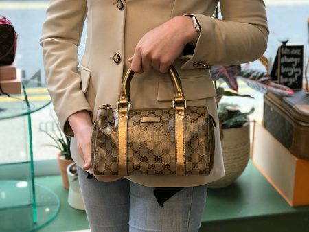 Gucci Gold Patent Monogram Tote Online Hot Sale