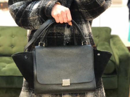 Celine Black Leather  Trapeze  Handbag Online Hot Sale