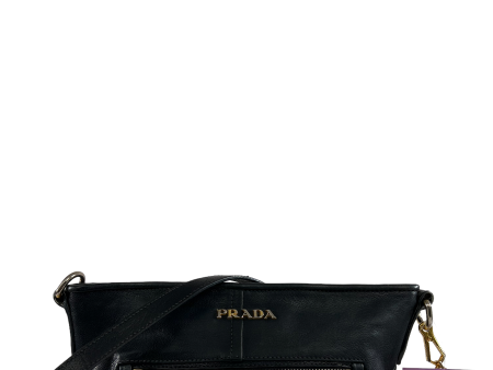 Prada Black Leather Messenger Bag Cheap