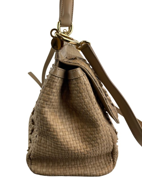 Dolce & Gabbana Tan Woven Leather Handbag w  Attachable Strap Online Hot Sale