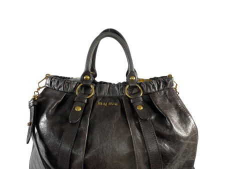 MiuMiu Grey Leather Tote Bag Fashion