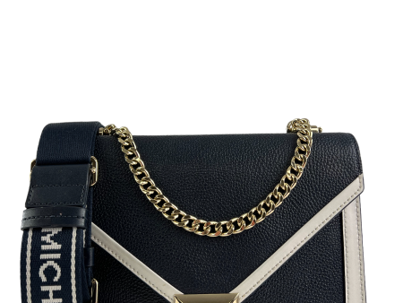 Michael Kors Navy & White Leather Crossbody on Sale