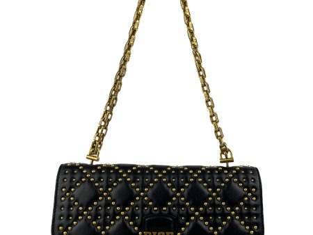 CHRISTIAN DIOR BLACK STUDDED LAMBSKIN  DIORADDICT  MEDIUM FLAP Supply