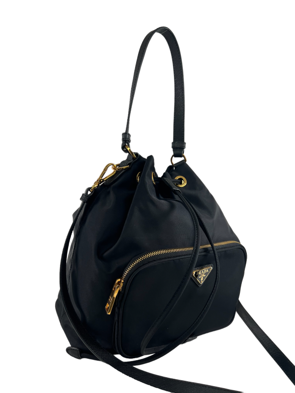 Prada Black duet re-nylon shoulder bag Supply