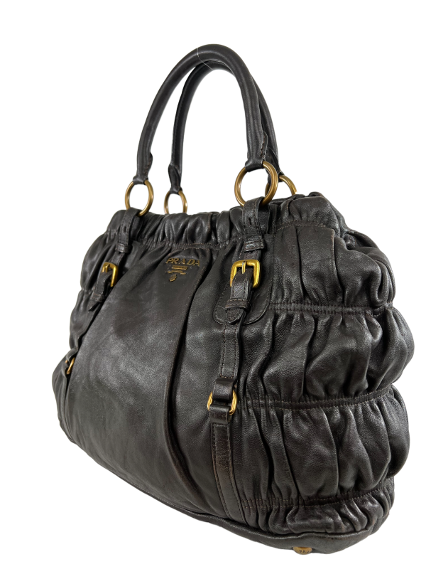 Prada Chocolate Brown Leather Tote Online