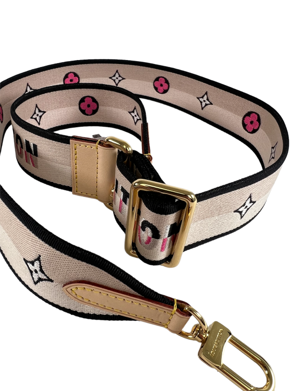 Louis Vuitton Beige  Pink Canvas Bag Strap on Sale