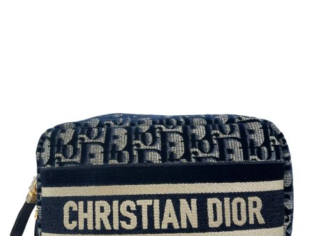 Christian Dior Blue Monogram Canvas Pouch Sale