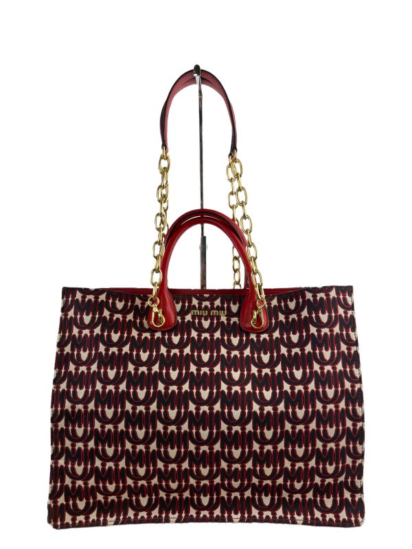 MiuMiu Multicolor Monogram Canvas Tote For Cheap