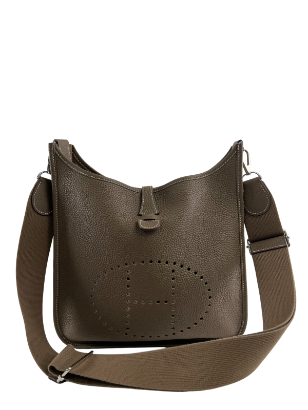 Hermès Etoupe Clemence Leather Evelyne GM Crossbody Supply