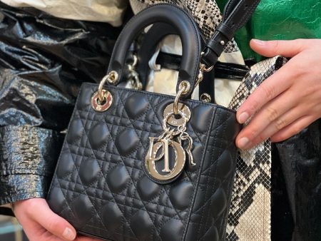 Christian Dior Black Quilted Leather  Lady Dior  Sale