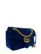 Gucci Small Blue Velvet Marmont Crossbody Online Sale