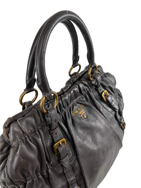 Prada Chocolate Brown Leather Tote Online