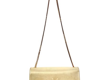 Saint Laurent Gold Metallic Leather Kate Crossbody on Sale