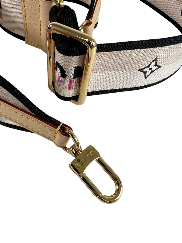 Louis Vuitton Beige  Pink Canvas Bag Strap on Sale