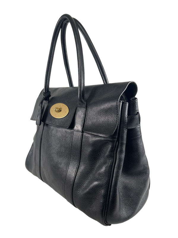 Mulberry Black Grained Leather  Bayswater  Discount