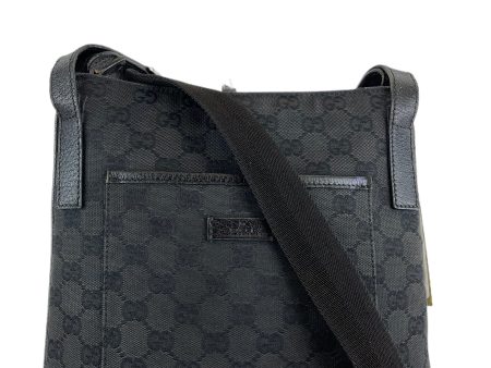 Gucci Black Canvas Monogram Crossbody Bag Sale