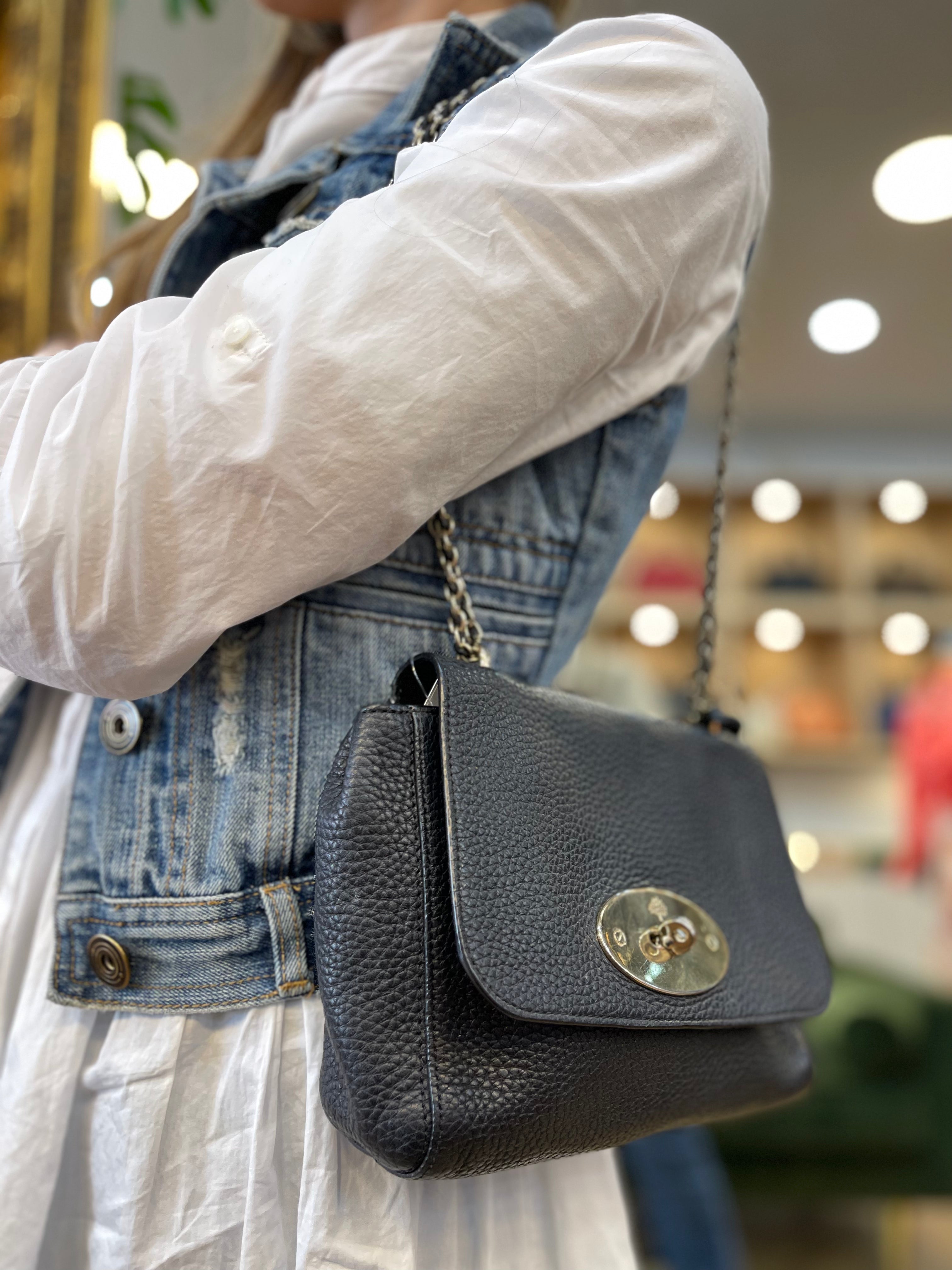 Mulberry Black Grained Leather Small Lily Crossbody Online Sale