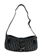 Christian Dior Navy Diorissimo Canvas Trotter Charm Shoulder Bag on Sale