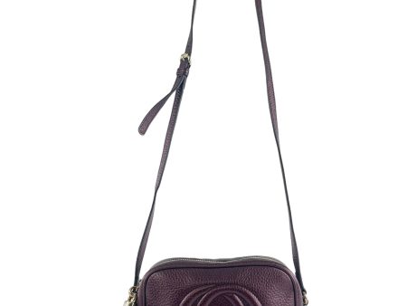 Gucci Purple Metallic Leather Soho Crossbody Hot on Sale