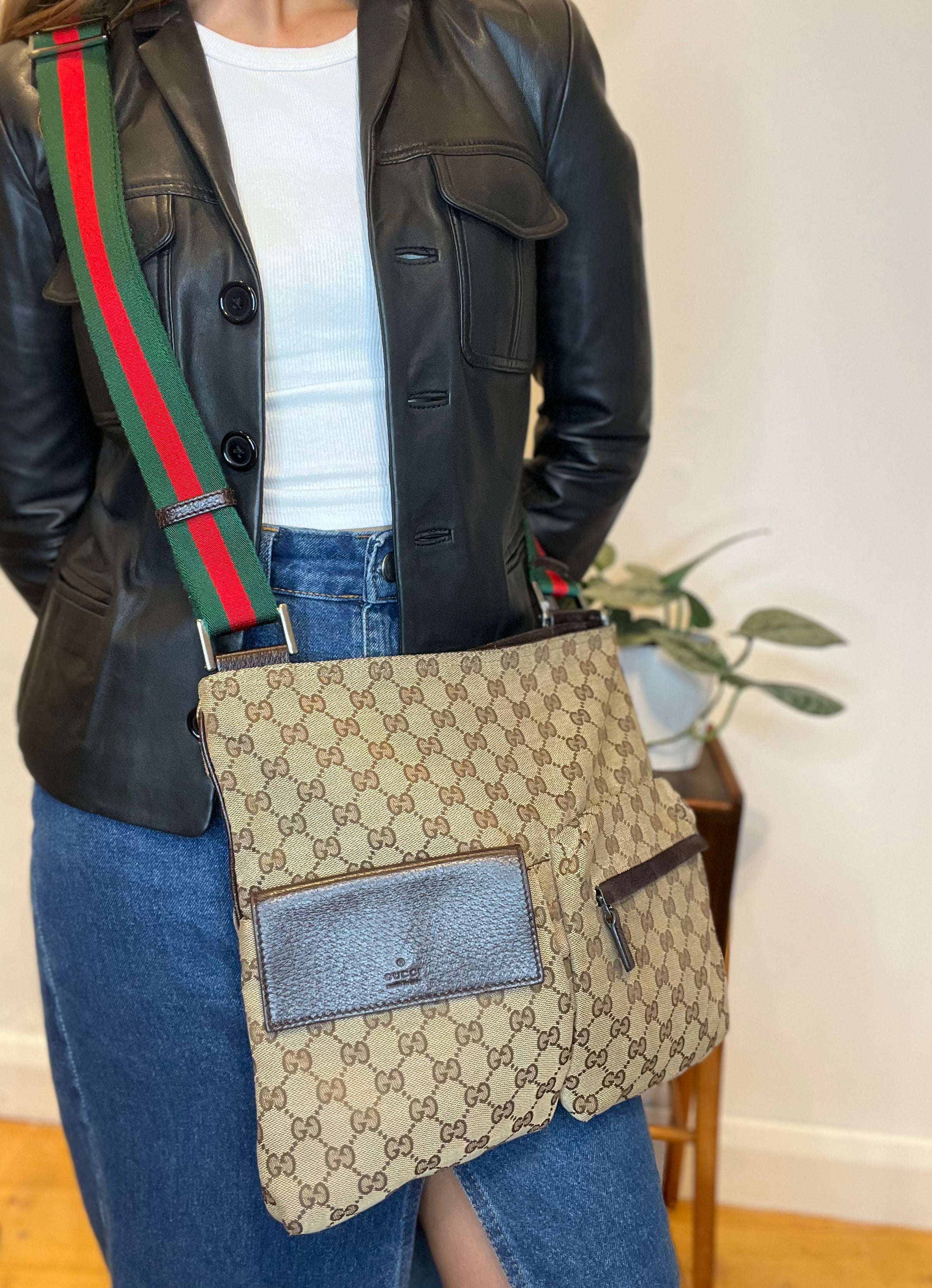 Gucci Monogram Canvas Crossbody Handbag Fashion