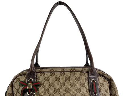 Gucci Beige Monogram Canvas Handbag Hot on Sale