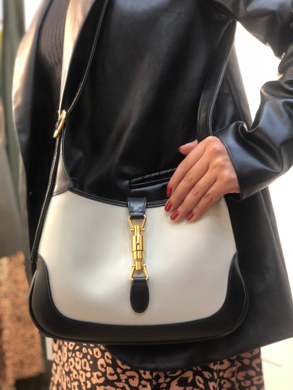 Gucci Monochrome Leather ‘Jackie 1961’ Handbag (Initialed) on Sale